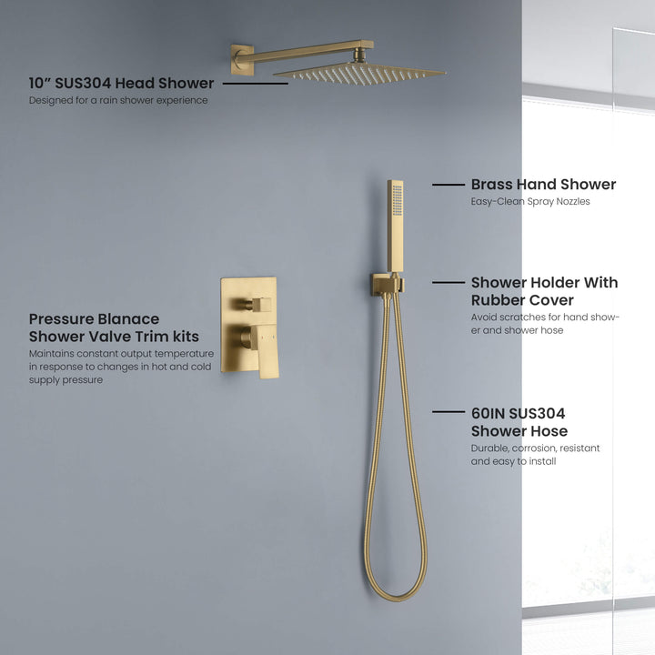 Quadra Pressure-Balanced Wall Mount Shower System