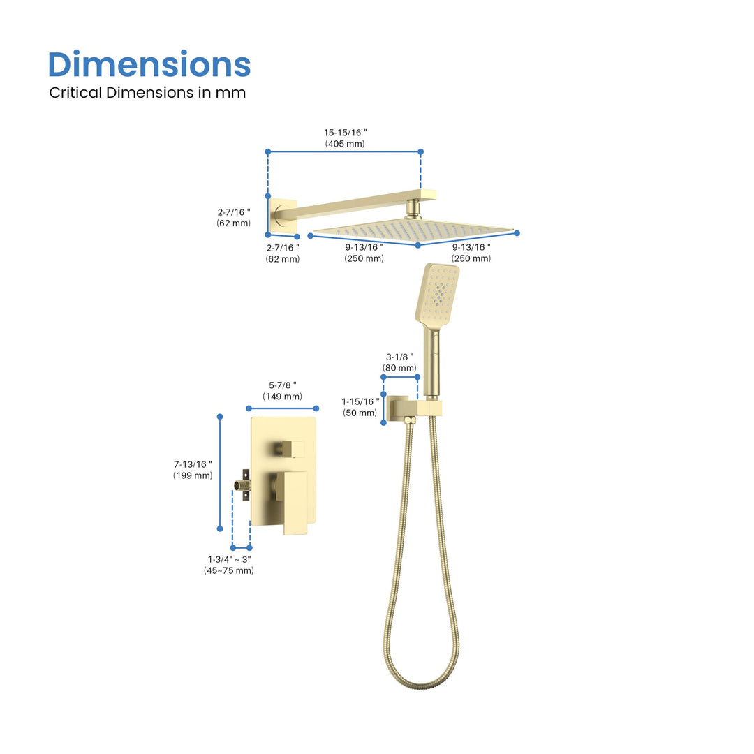 Quadra Pressure-Balanced Wall Mount Shower System