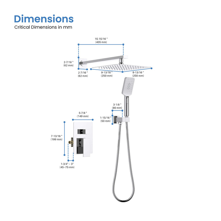 Quadra Pressure-Balanced Wall Mount Shower System