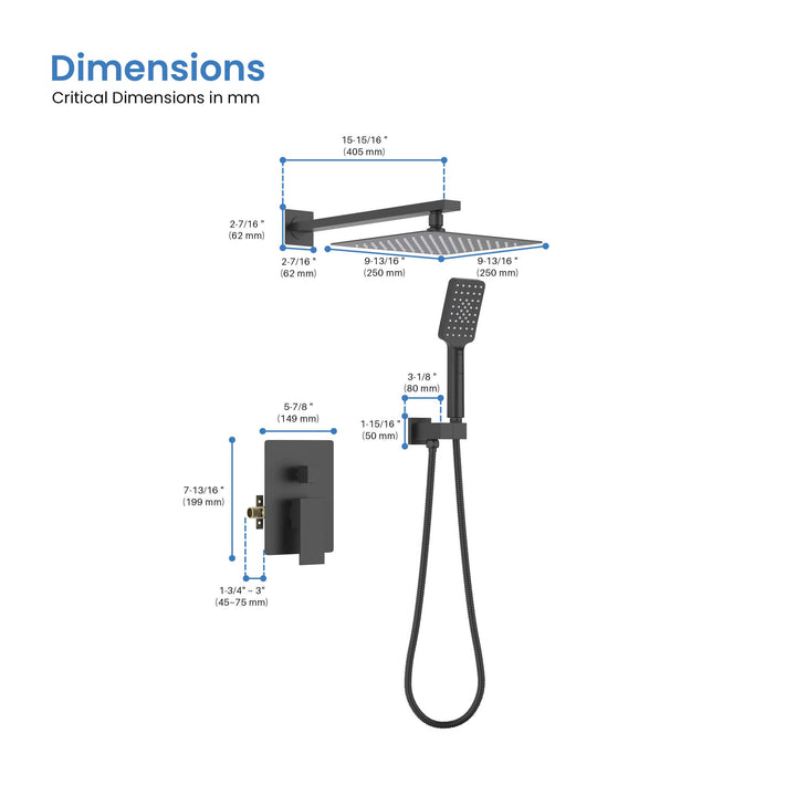 Quadra Pressure-Balanced Wall Mount Shower System