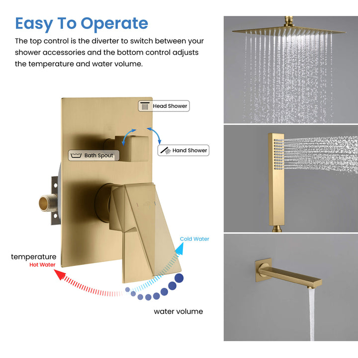 Quadra Pressure-Balanced Wall Mount Shower System
