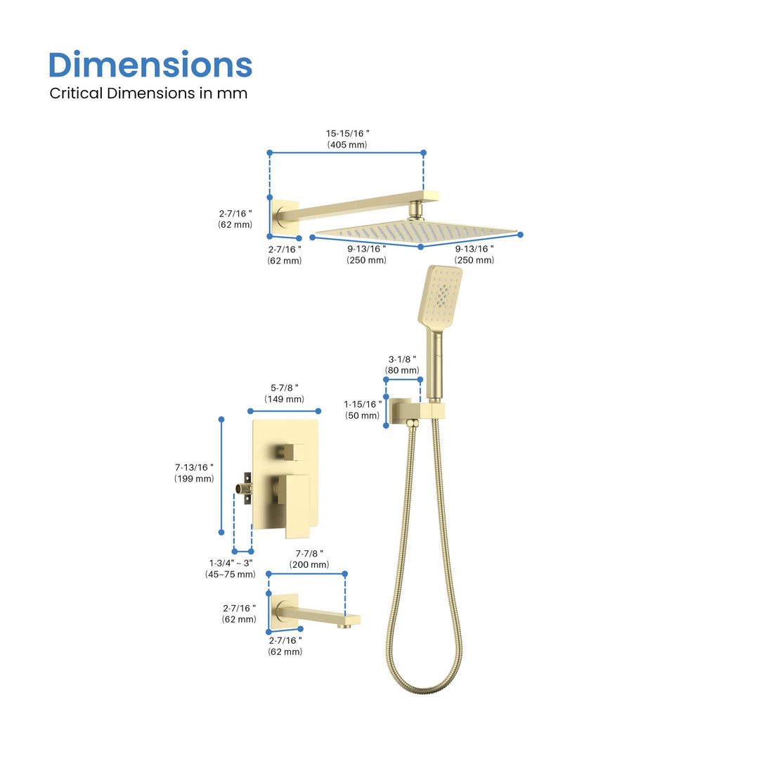 Quadra Pressure-Balanced Wall Mount Shower System