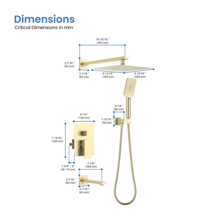 Quadra Pressure-Balanced Wall Mount Shower System