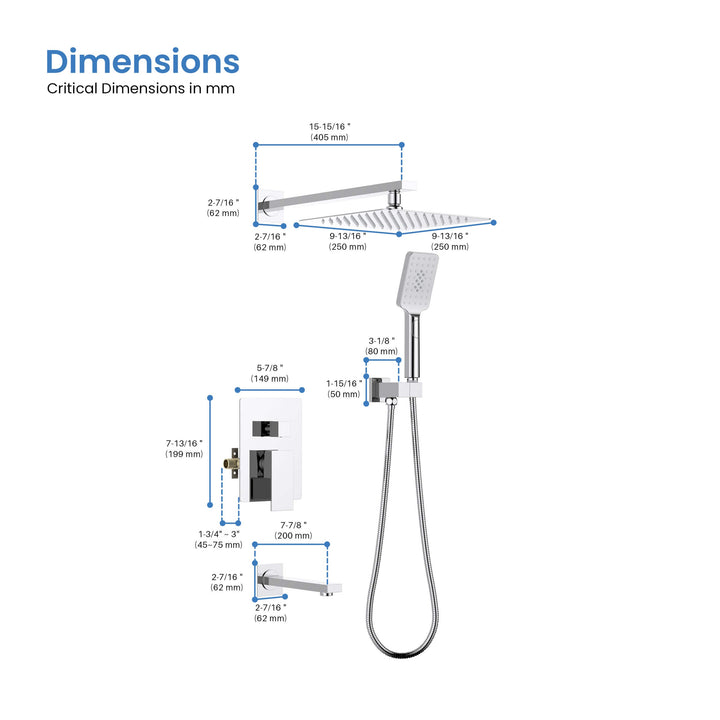 Quadra Pressure-Balanced Wall Mount Shower System