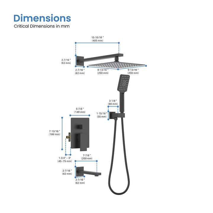 Quadra Pressure-Balanced Wall Mount Shower System