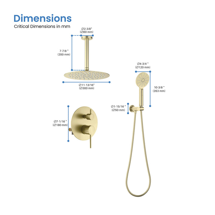 Halo Pressure-Balanced 2-Function Ceiling-Mount Shower System with Rough-In Valve