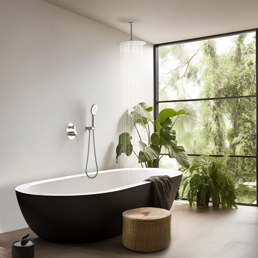 Halo Pressure-Balanced 2-Function Ceiling-Mount Shower System with Rough-In Valve