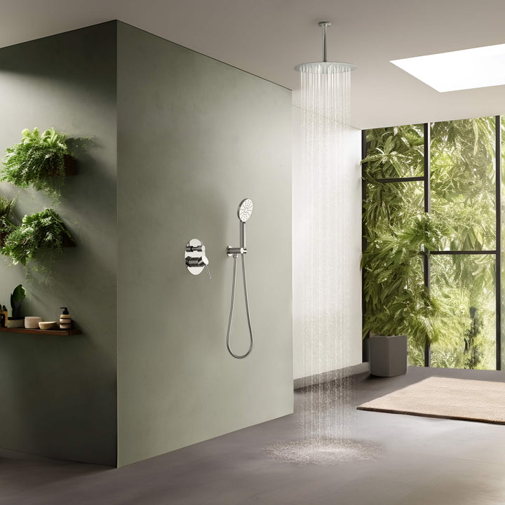 Halo Pressure-Balanced 2-Function Ceiling-Mount Shower System with Rough-In Valve