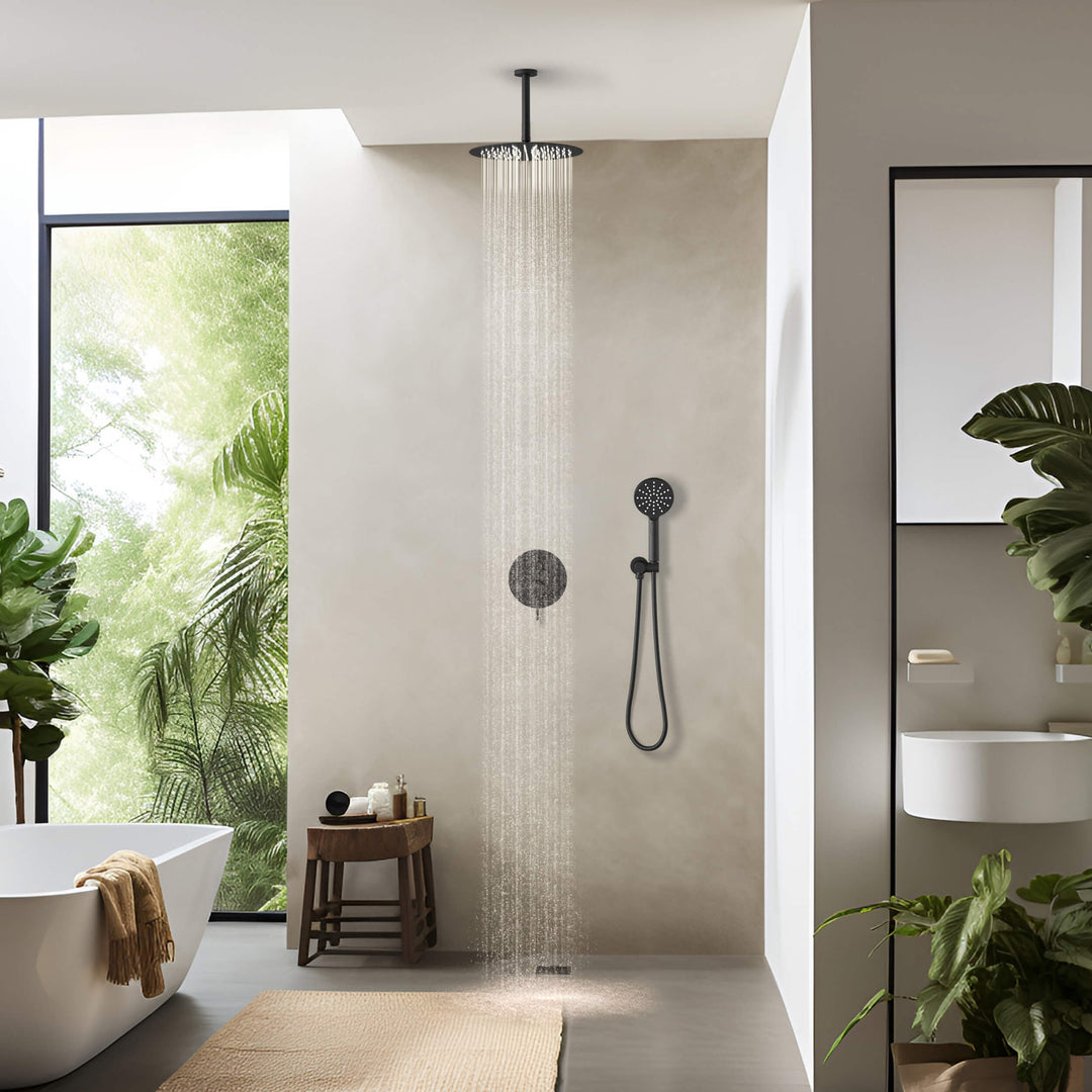 Halo Pressure-Balanced 2-Function Ceiling-Mount Shower System with Rough-In Valve