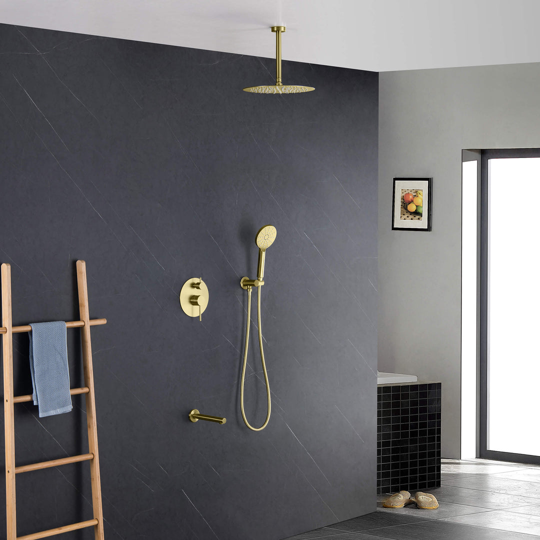 Halo Pressure-Balanced 3-Function Ceiling-Mount Shower System with Rough-In Valve