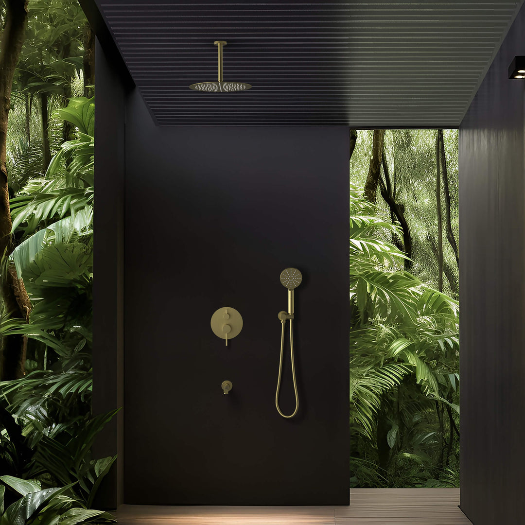 Halo Pressure-Balanced 3-Function Ceiling-Mount Shower System with Rough-In Valve