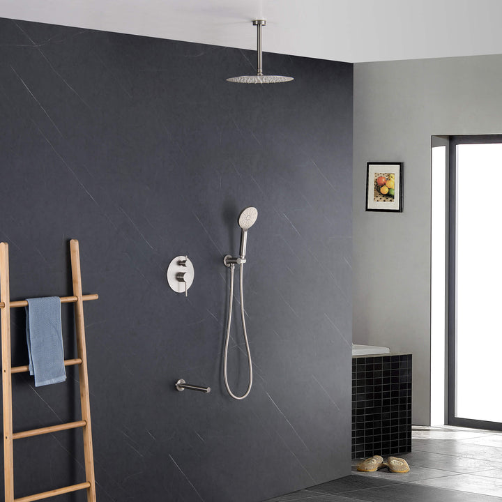 Halo Pressure-Balanced 3-Function Ceiling-Mount Shower System with Rough-In Valve