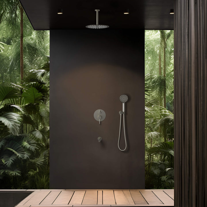 Halo Pressure-Balanced 3-Function Ceiling-Mount Shower System with Rough-In Valve