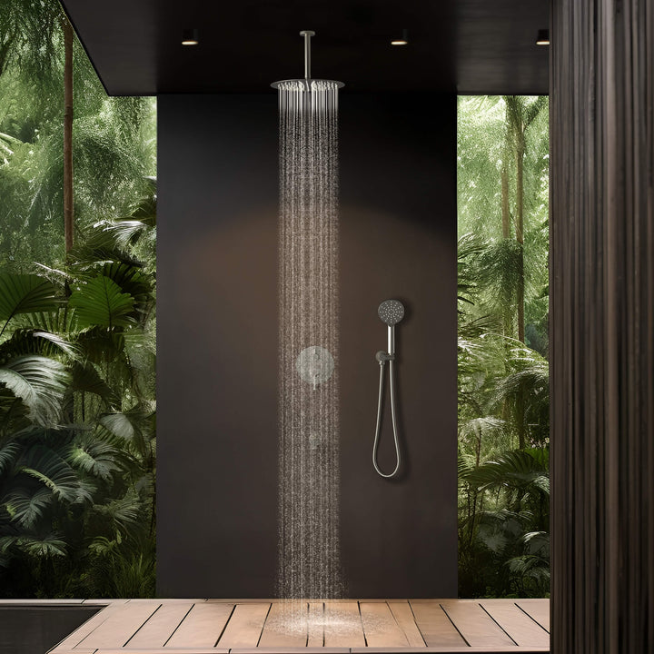 Halo Pressure-Balanced 3-Function Ceiling-Mount Shower System with Rough-In Valve