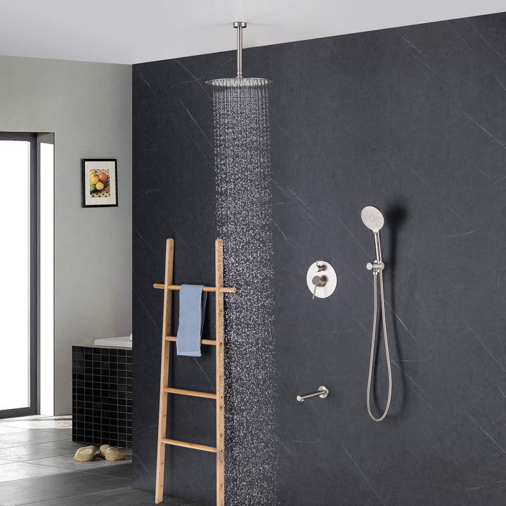 Halo Pressure-Balanced 3-Function Ceiling-Mount Shower System with Rough-In Valve