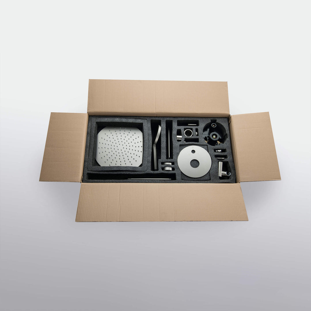 Halo Pressure-Balanced 3-Function Ceiling-Mount Shower System with Rough-In Valve