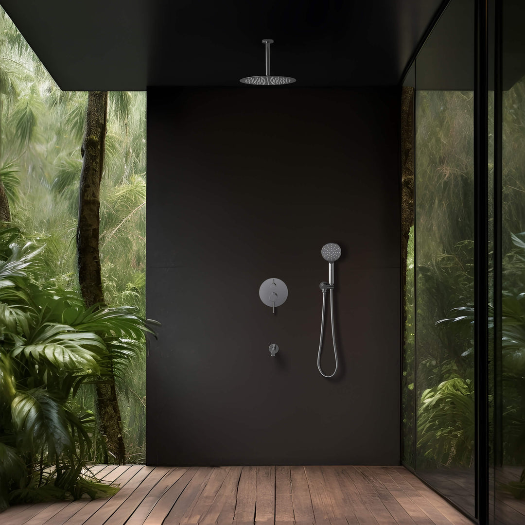 Halo Pressure-Balanced 3-Function Ceiling-Mount Shower System with Rough-In Valve