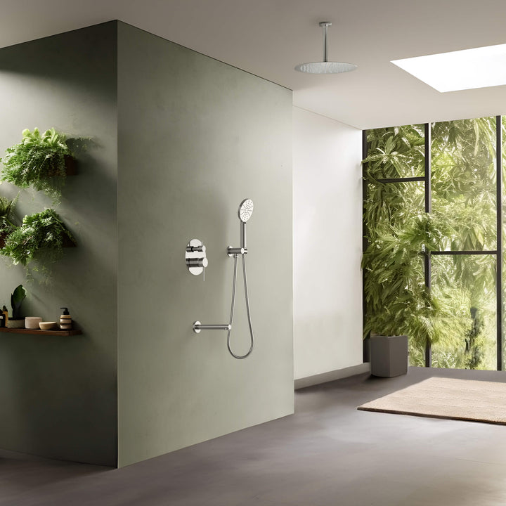 Halo Pressure-Balanced 3-Function Ceiling-Mount Shower System with Rough-In Valve