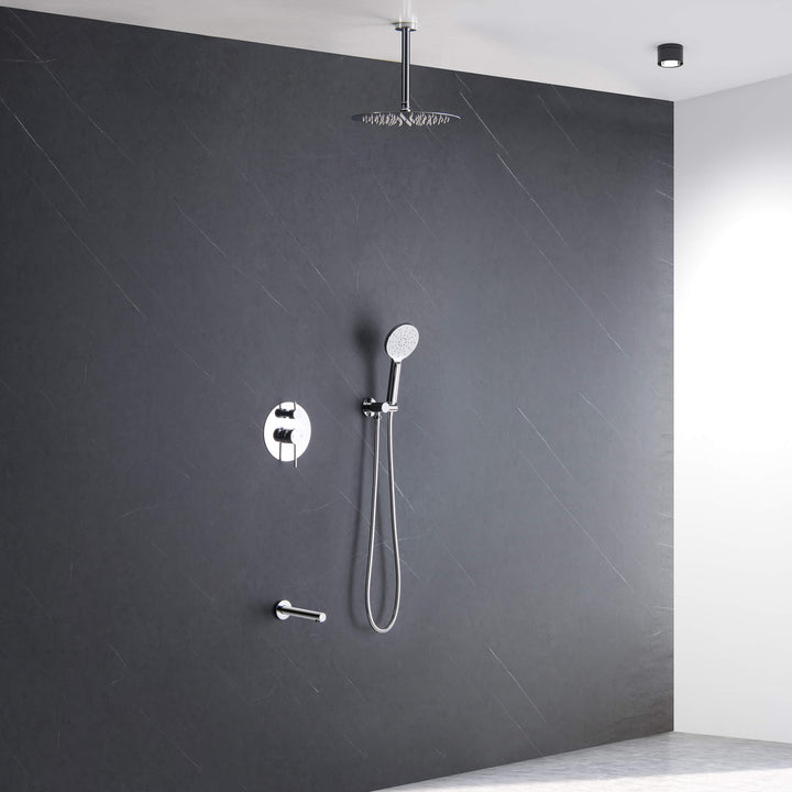 Halo Pressure-Balanced 3-Function Ceiling-Mount Shower System with Rough-In Valve