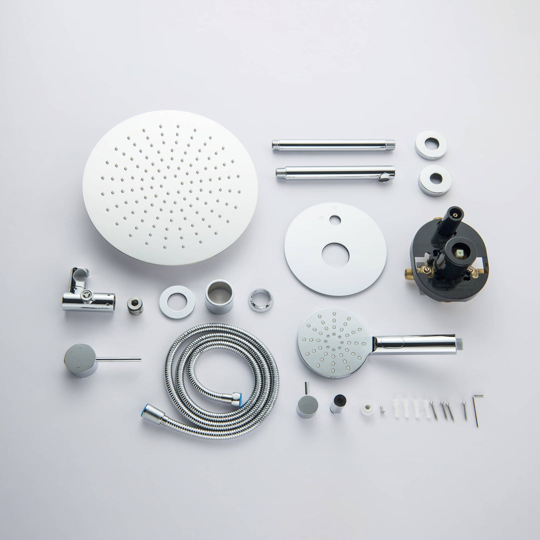 Halo Pressure-Balanced 3-Function Ceiling-Mount Shower System with Rough-In Valve