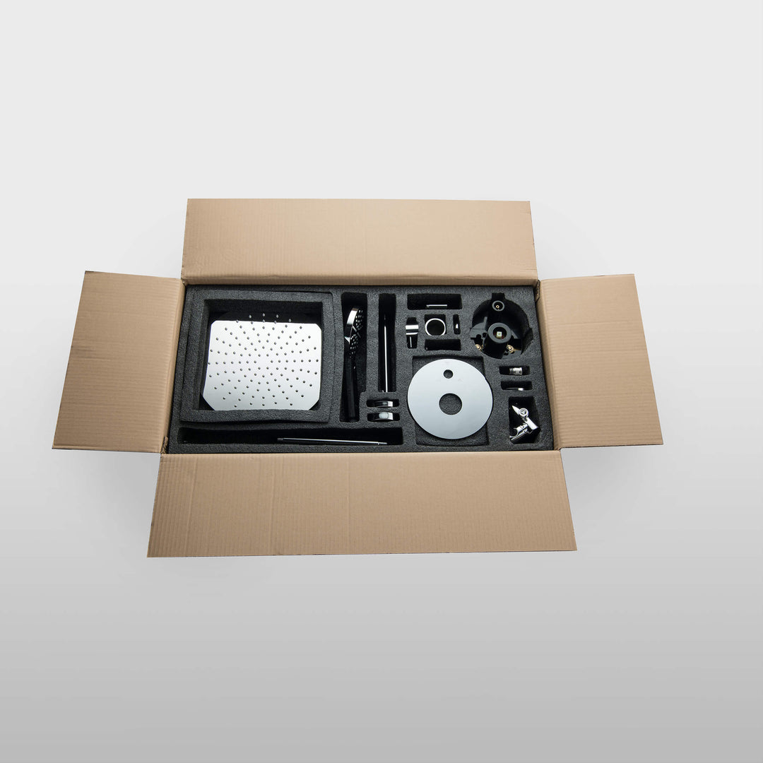 Halo Pressure-Balanced 3-Function Ceiling-Mount Shower System with Rough-In Valve