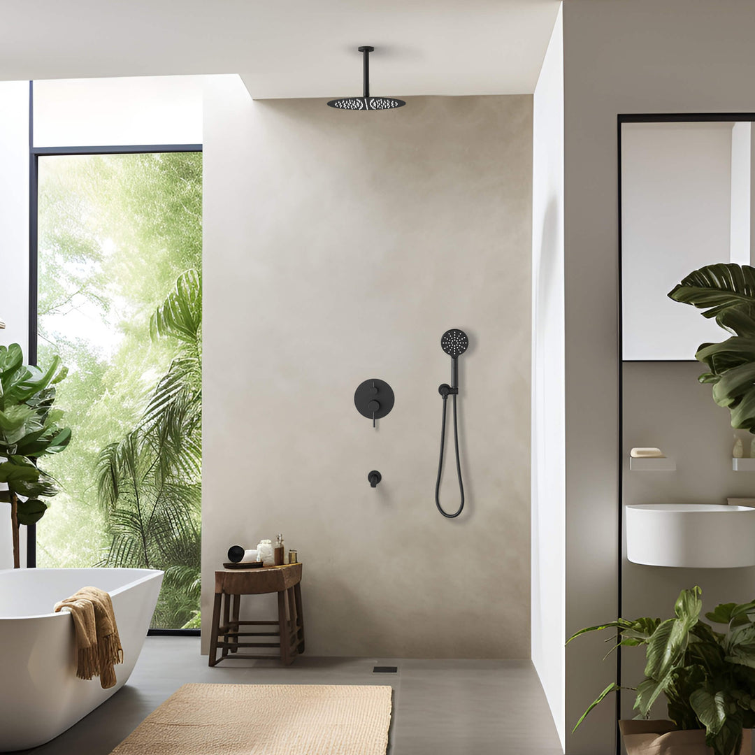 Halo Pressure-Balanced 3-Function Ceiling-Mount Shower System with Rough-In Valve