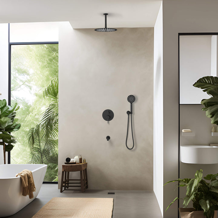 Halo Pressure-Balanced 3-Function Ceiling-Mount Shower System with Rough-In Valve