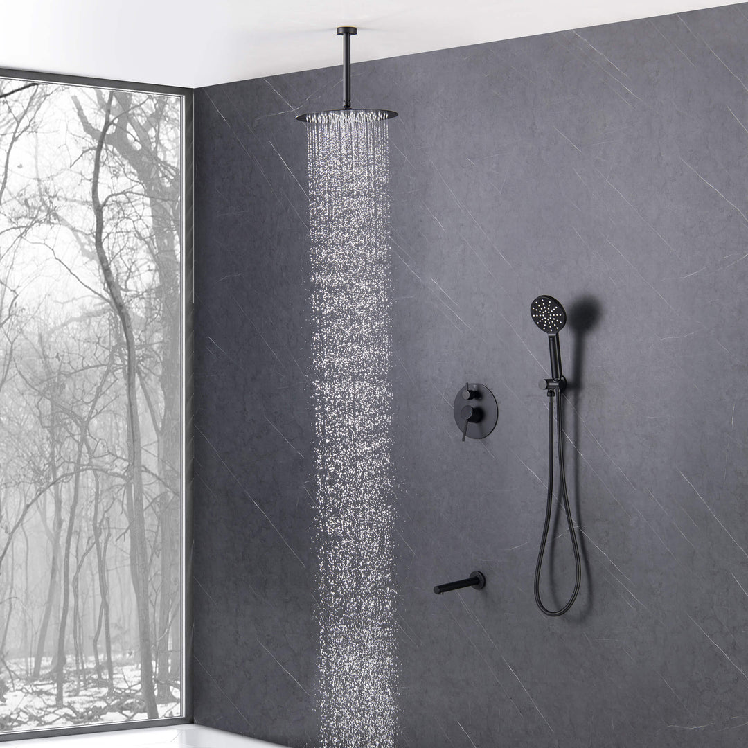 Halo Pressure-Balanced 3-Function Ceiling-Mount Shower System with Rough-In Valve