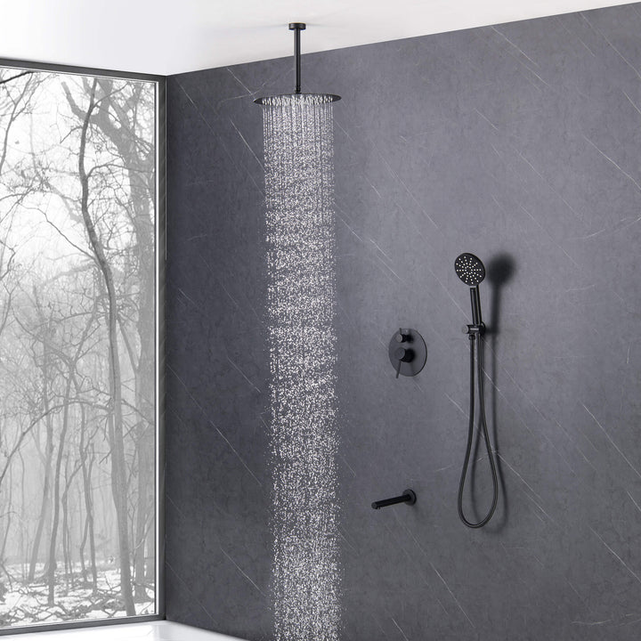 Halo Pressure-Balanced 3-Function Ceiling-Mount Shower System with Rough-In Valve