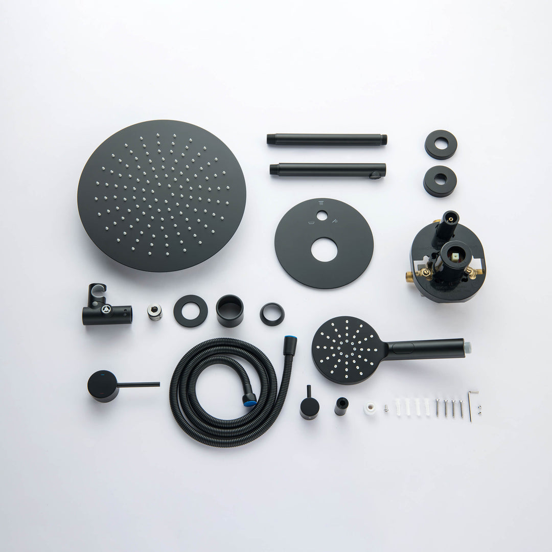 Halo Pressure-Balanced 3-Function Ceiling-Mount Shower System with Rough-In Valve