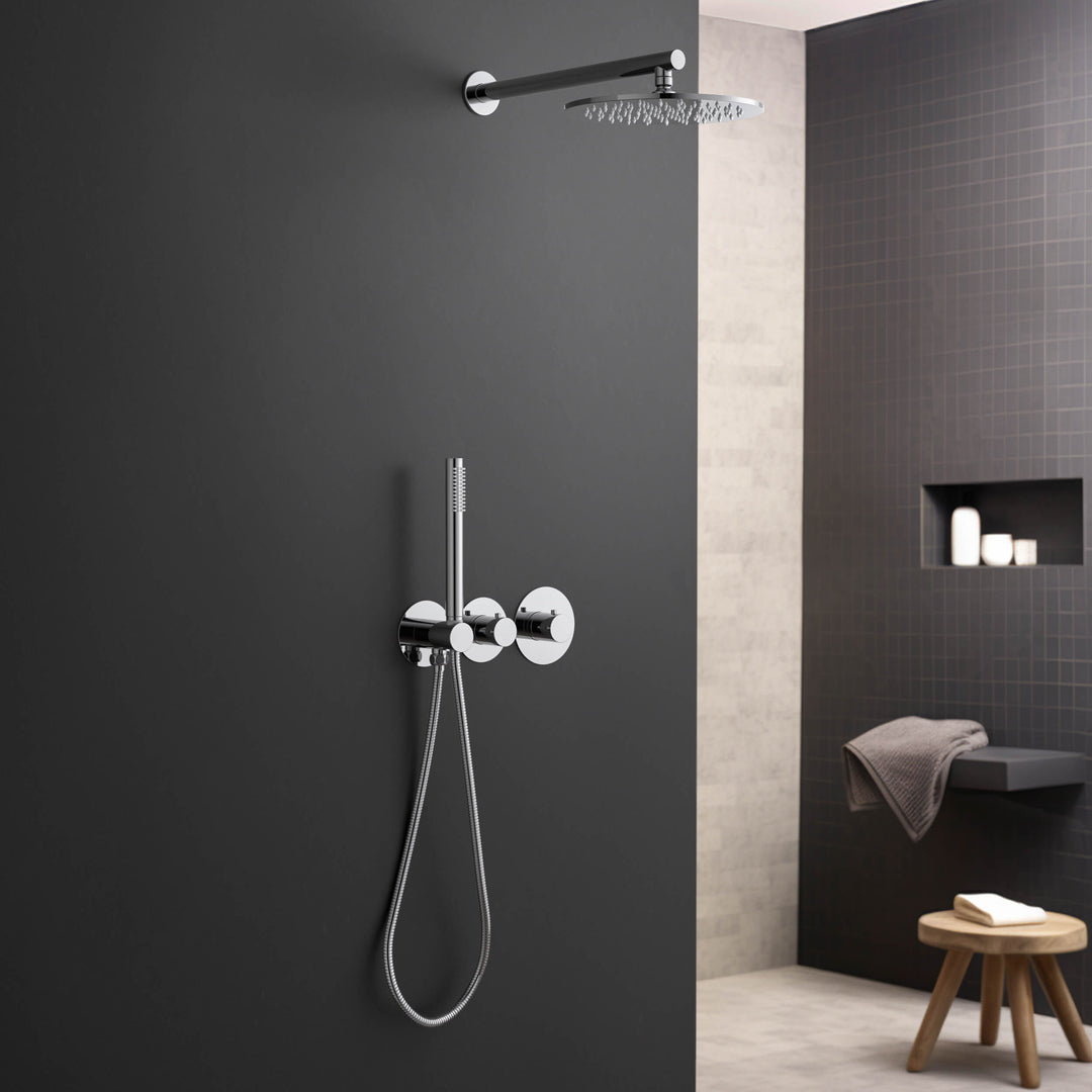 Halo 2-Function Thermostatic Wall-Mount Shower System with Rough-In Valve
