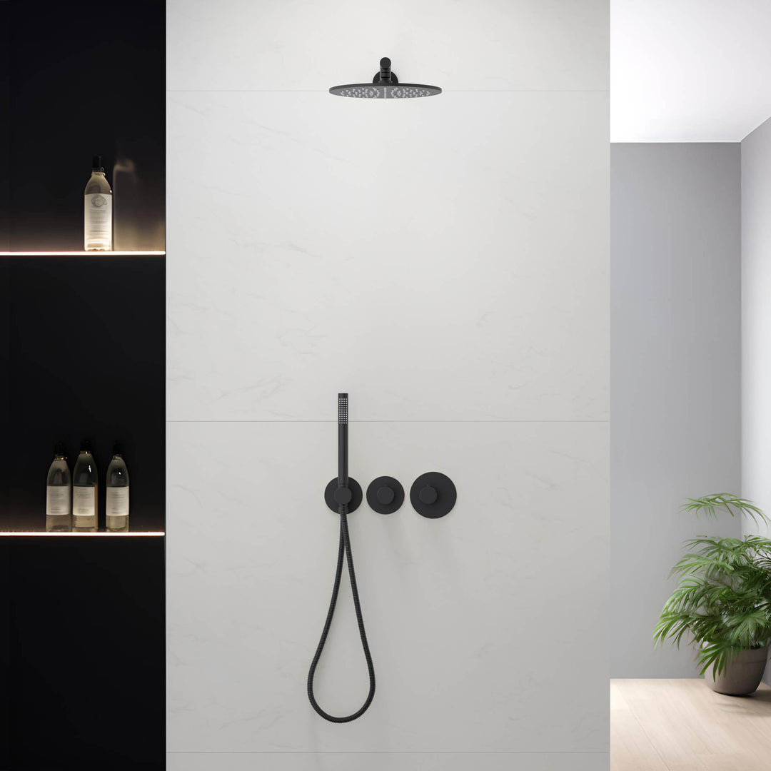 Halo 2-Function Thermostatic Wall-Mount Shower System with Rough-In Valve