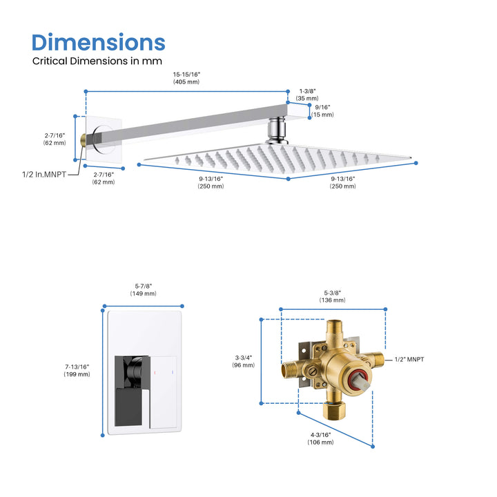 Quadra Pressure-Balanced Wall Mount Shower System