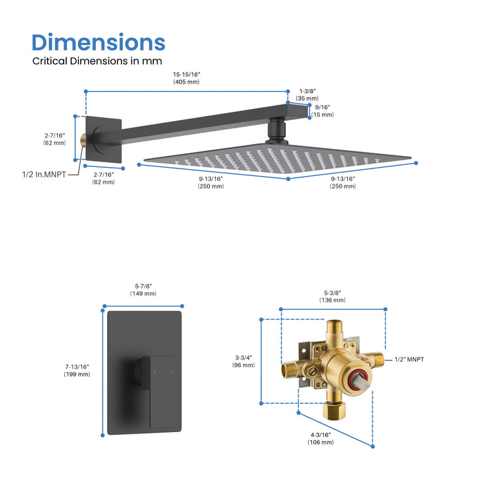 Quadra Pressure-Balanced Wall Mount Shower System