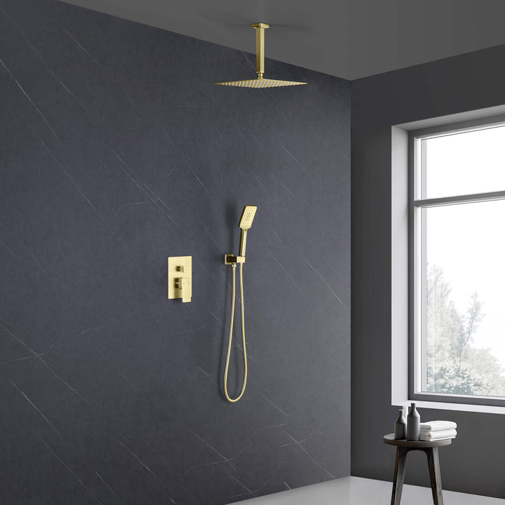 Quadra Pressure-Balanced 2-Function Ceiling Mount Shower System with Rough-In Valve