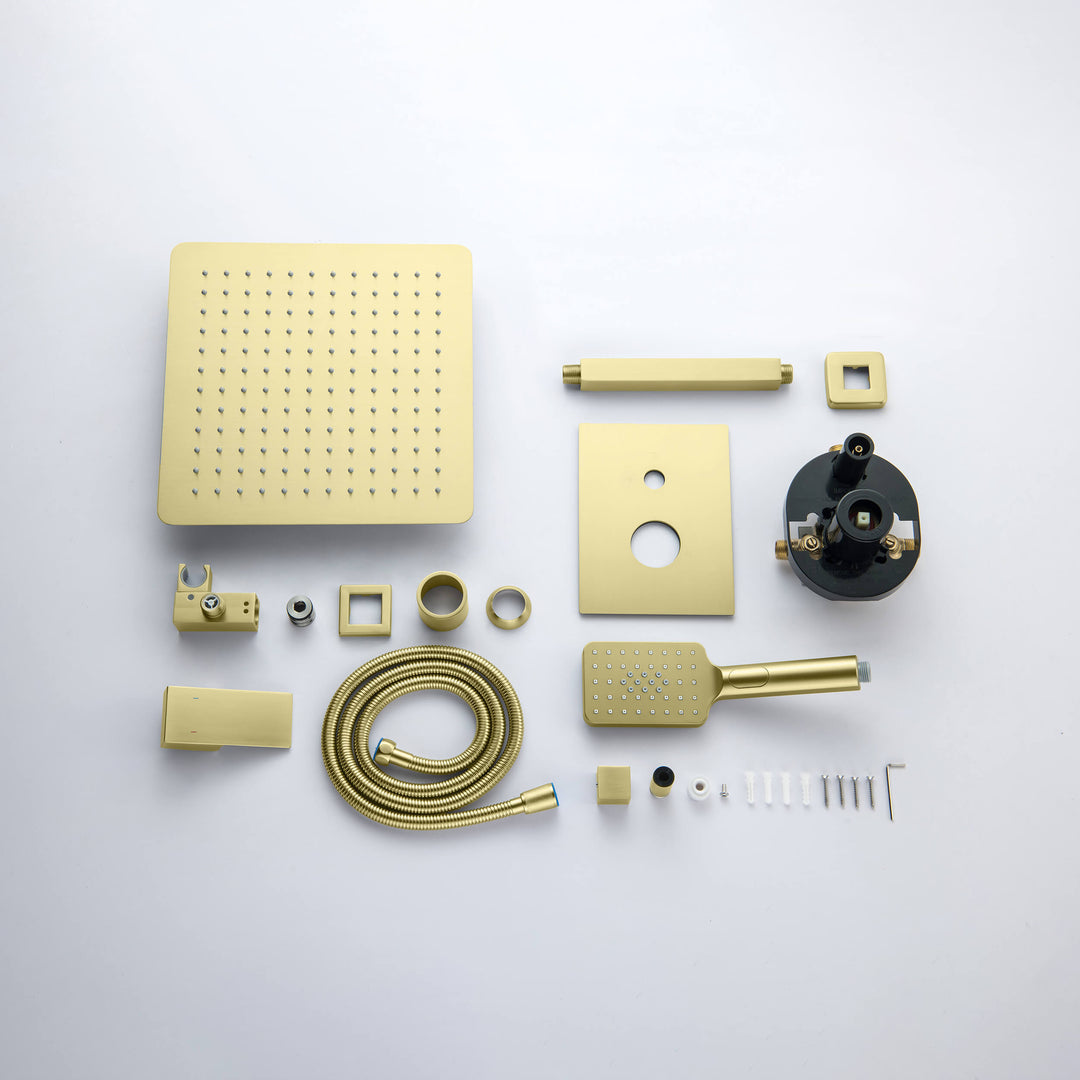 Quadra Pressure-Balanced 2-Function Ceiling Mount Shower System with Rough-In Valve