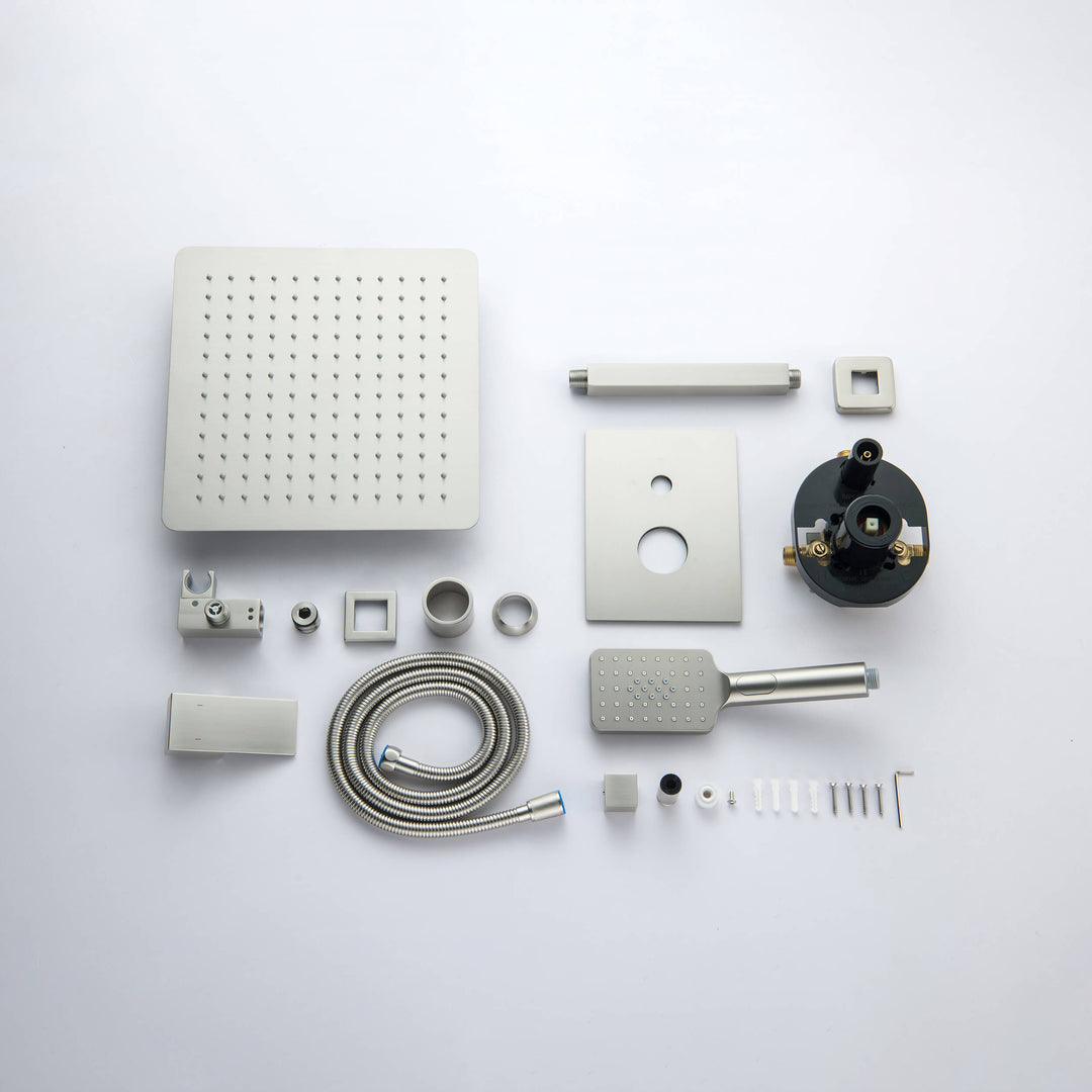 Quadra Pressure-Balanced 2-Function Ceiling Mount Shower System with Rough-In Valve