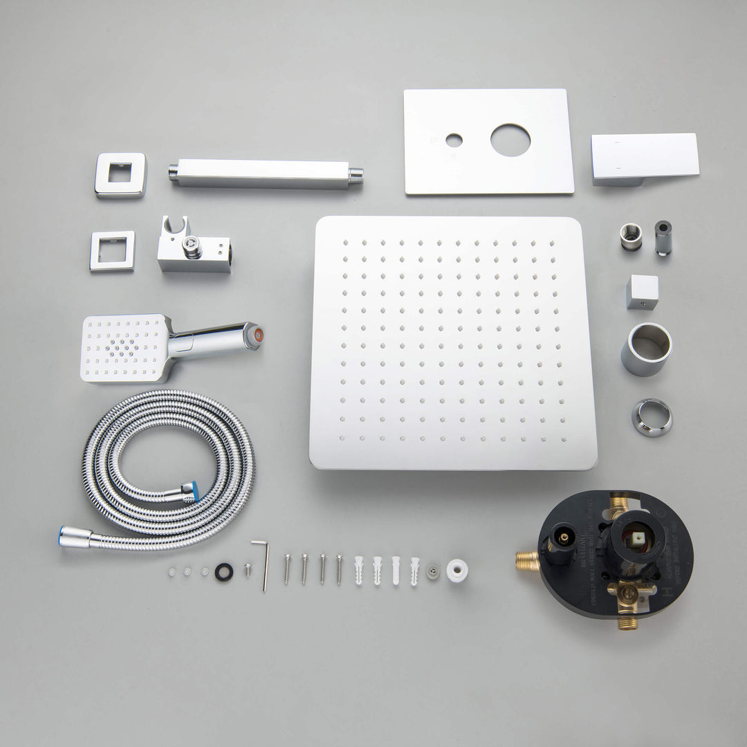 Quadra Pressure-Balanced 2-Function Ceiling Mount Shower System with Rough-In Valve