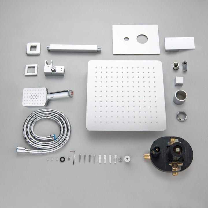 Quadra Pressure-Balanced 2-Function Ceiling Mount Shower System with Rough-In Valve