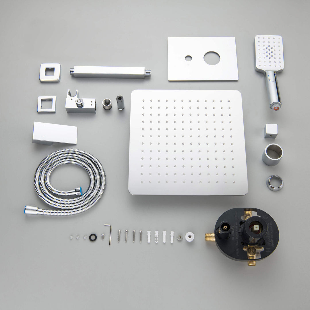 Quadra Pressure-Balanced 2-Function Ceiling Mount Shower System with Rough-In Valve
