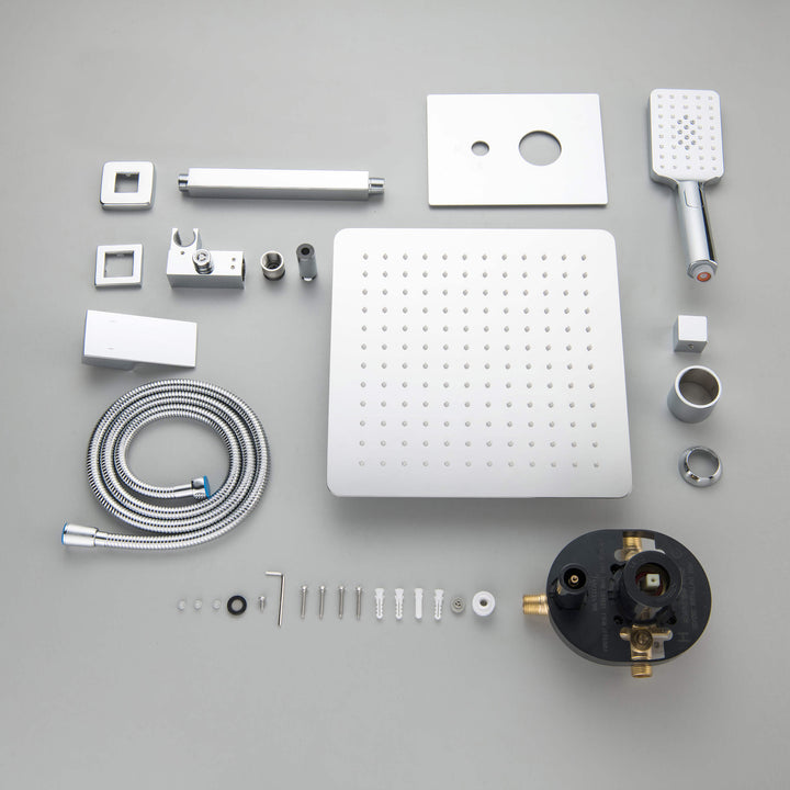 Quadra Pressure-Balanced 2-Function Ceiling Mount Shower System with Rough-In Valve