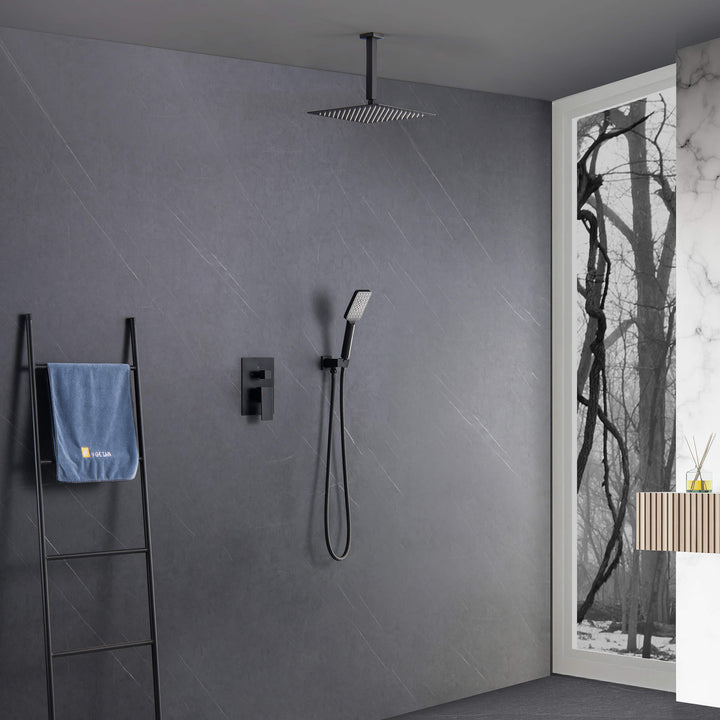 Quadra Pressure-Balanced 2-Function Ceiling Mount Shower System with Rough-In Valve