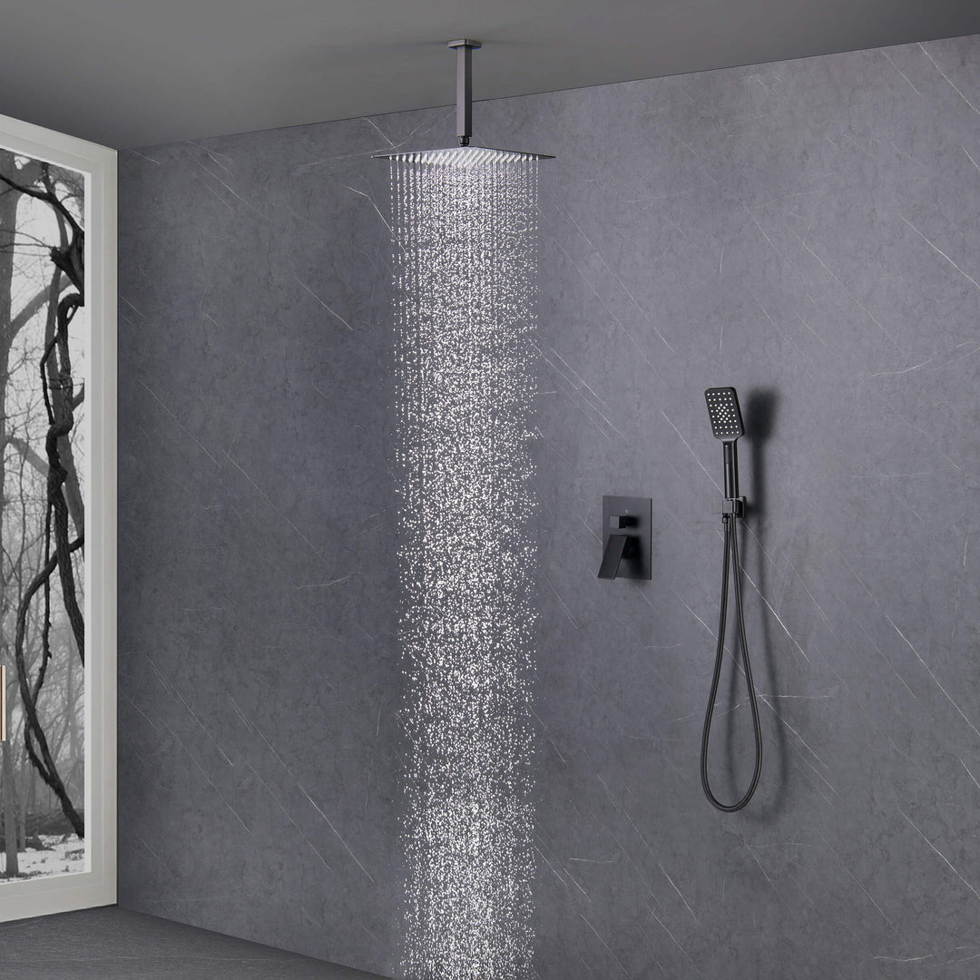 Quadra Pressure-Balanced 2-Function Ceiling Mount Shower System with Rough-In Valve