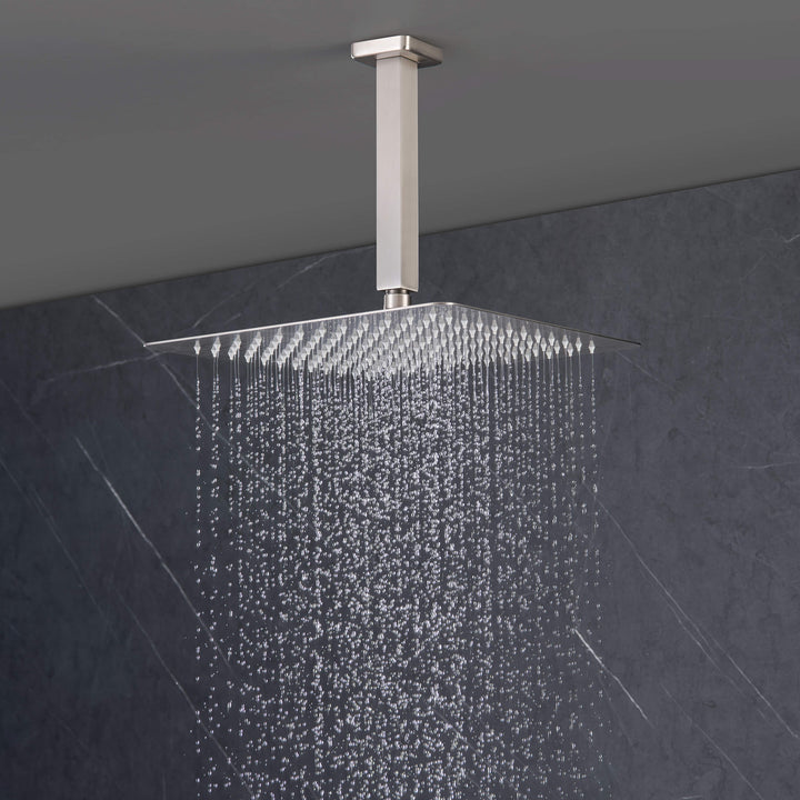 Quadra Pressure-Balanced 3-Function Ceiling Mount Shower System with Rough-In Valve