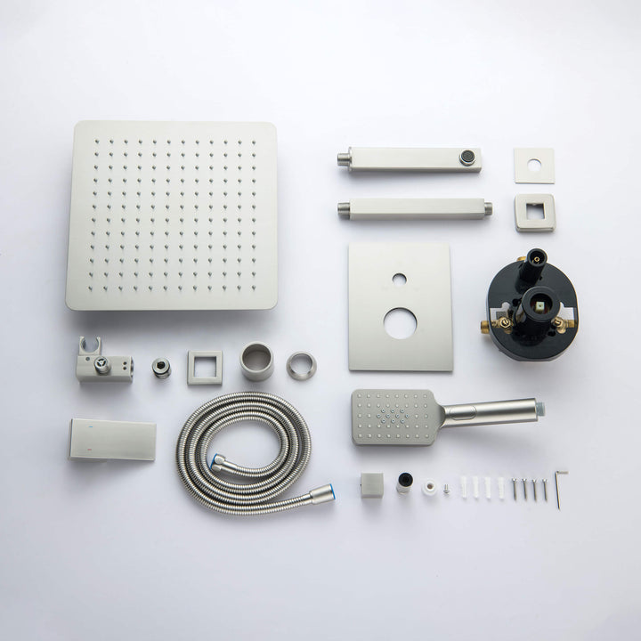 Quadra Pressure-Balanced 3-Function Ceiling Mount Shower System with Rough-In Valve