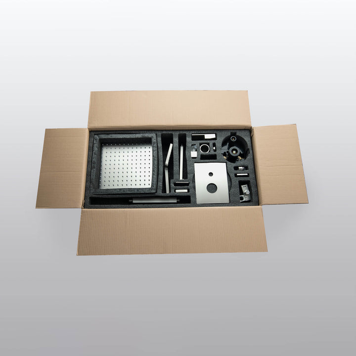 Quadra Pressure-Balanced 3-Function Ceiling Mount Shower System with Rough-In Valve