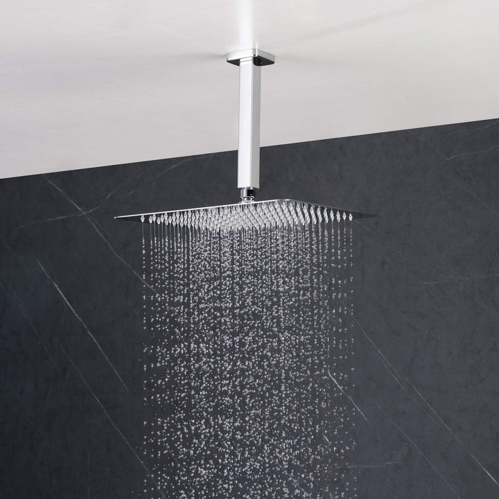 Quadra Pressure-Balanced 3-Function Ceiling Mount Shower System with Rough-In Valve