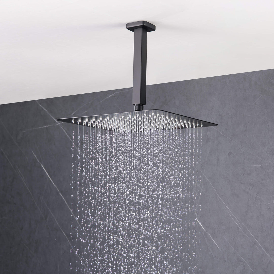 Quadra Pressure-Balanced 3-Function Ceiling Mount Shower System with Rough-In Valve