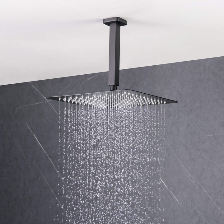 Quadra Pressure-Balanced 3-Function Ceiling Mount Shower System with Rough-In Valve