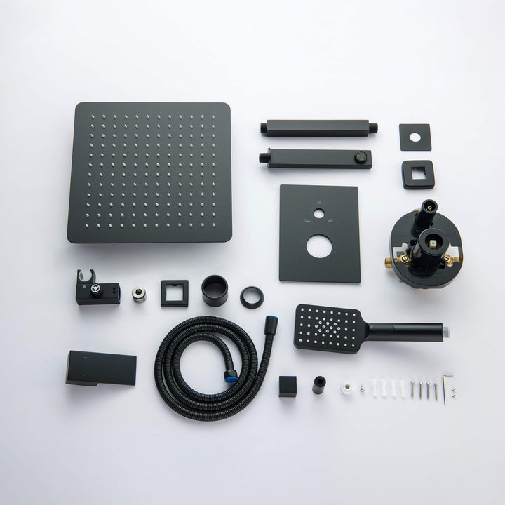 Quadra Pressure-Balanced 3-Function Ceiling Mount Shower System with Rough-In Valve
